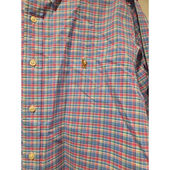 Ralph Lauren Shirt Men’s XL Multicolor Plaid Flesh Pony Long Sleeve Button Down - Picture 6 of 12